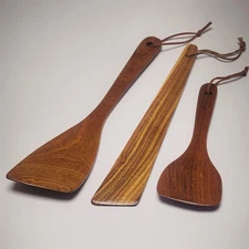 3Pcs Wooden Spatulas 12 Inch Long Handle Flat Spatula Set for Cooking Multipu...