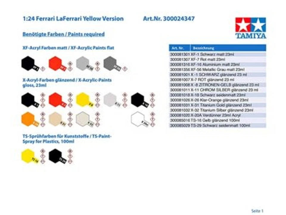Tamiya 1/24 Sports Car Series No.347 La Ferrari Yellow Version Plastic Model - Image 3 of 4