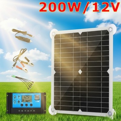 200 Watts Solar Panel Kit 100A 12V Battery Charger with Controller Caravan Boat