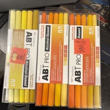 Tombow Abt Pro 5pc Yellow /orange Tones Dual Tip Markers 56968 3 New 15 Piece