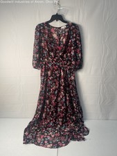 Gently Loved CK Multicolor Floral Women's Wrap Style High Low Dress, Sz. 8