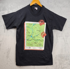 Vintage Montreat North Carolina 1969 Map T Shirt Black Bear Medium USA Made