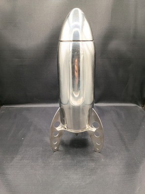 Viski Space Age Rocket Stainless Steel Cocktail Martini Shaker Barware Mancave