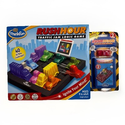 ThinkFun Rush Hour Traffic Jam Logic Puzzle Game Cars & Bonus #2 Card Set New