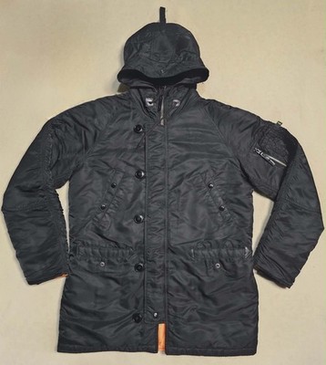 Alpha Industries N-3B Extreme Cold Weather Jacket Parka Size L Faux Fur Hood