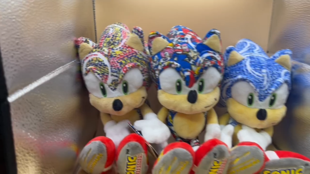 Set 3 Peluche Sonic SANEI &times; Kosuke Kawamura Edizione Limitata SEGA Store Tokyo 2025