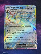 Pokémon Vaporeon EX TCG Prismatic Evolutions Double Rare Holo Card 023/131 Nm