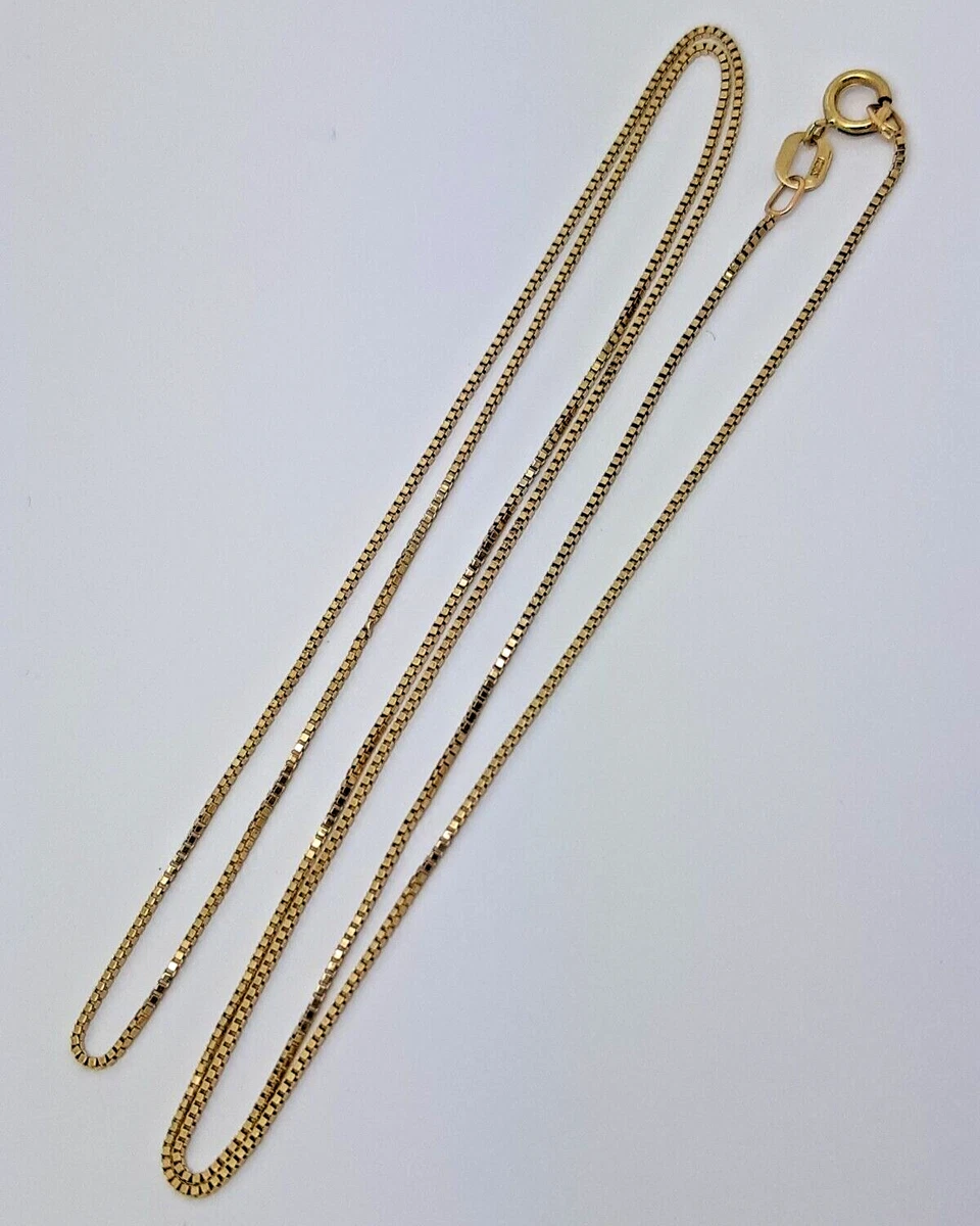 Fine Box Chain Necklace 54cm 9ct Solid Yellow Gold Italian too