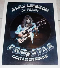 Alex Lifeson RUSH Guitar Strings 17.5x24" Promotional Poster 1978 Vintage Orig.