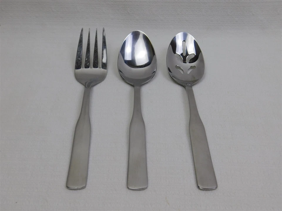 Vintage Reed & Barton FIDDLER II Stainless Serving Utensils Fork Spoons - Image 4 of 4