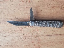 Vintage IMPERIAL 2 Blade Folding Pocket Knife Metal Handles NO Snap Rough Bad