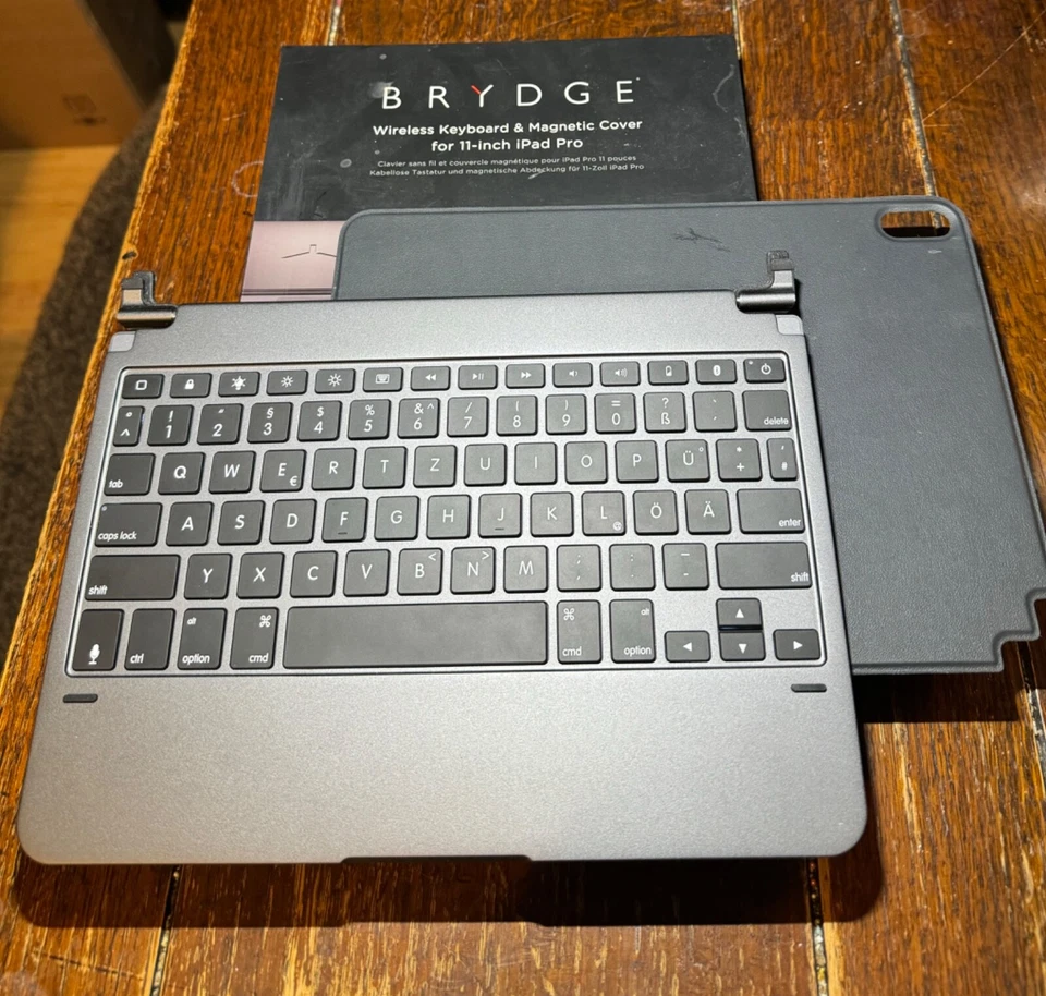 Brydge Pro 11.0 Wireless Keyboard für iPad Pro 11 Zoll DE QWERTZ - Grau