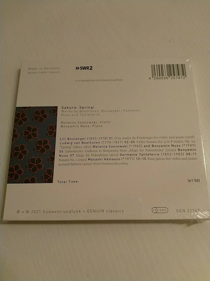 SAKURA: SPRING! BOULANGER, HAMAUZU, NUSS USW., GENUIN CD DIGIPAK NEU (OVP) - Bild 2 von 2