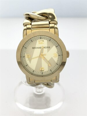 NEW-MICHAEL KORS RUNWAY TWIST GOLD TONE CHAIN ROUND GOLD