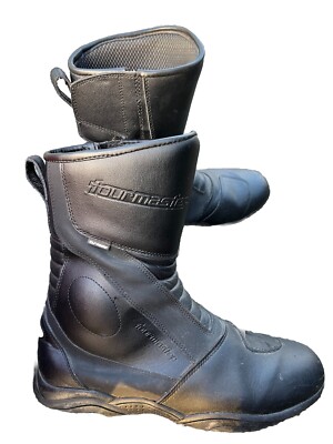 Tourmaster Mens Motorcycle Boots US 11 EU 45 Hipora Black Leather Waterproof