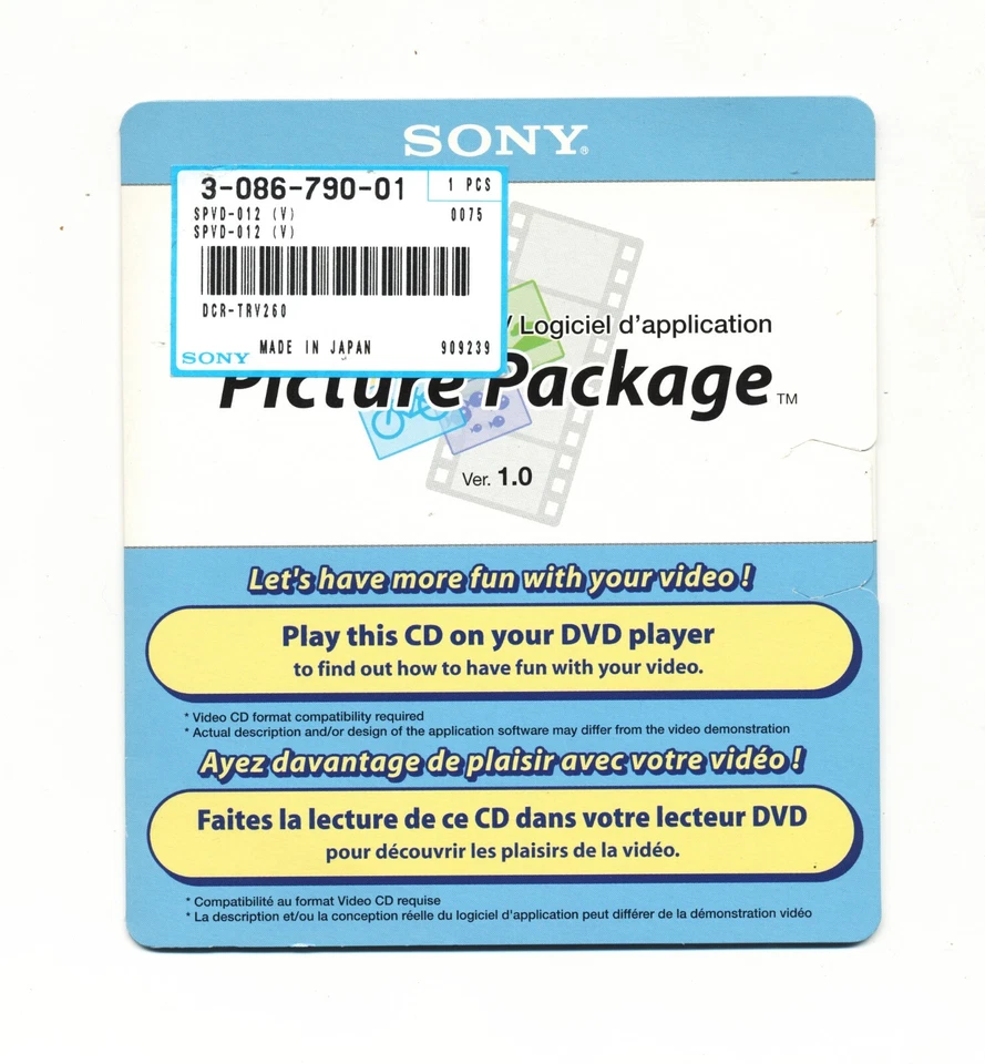 Sony Picture Package for Windows Ver 1.0, USB Driver, ImageMixer VCD2 for Mac - Image 2 of 4