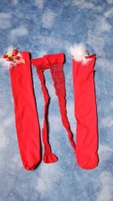 Bas, collants et chaussettes rouges en polyamide pour femme