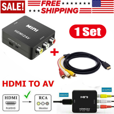 HDMI To RCA AV Adapter Converter Cable CVBS 3RCA 1080P Composite