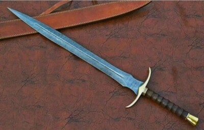 Handmade Damascus Steel Viking SWORD With RoseWood Handle