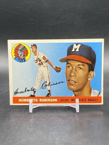 1955 Topps #182 Humberto Robinson Milwaukee Braves Vintage High Number Card
