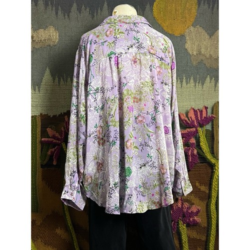 Camicia blusa Anthropologie Romi viola floreale più 3X - Foto 14 di 16