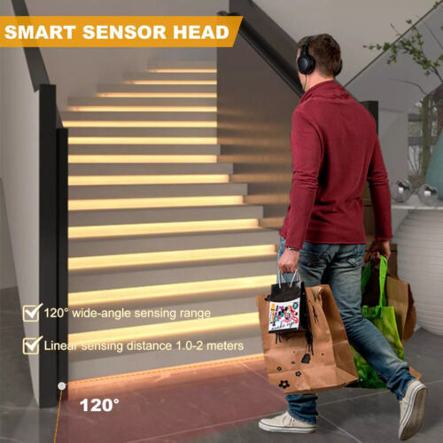 Striscia LED illuminazione scale 20 passi sistema movimento intelligente Sen-sor 3000/4000K - Foto 14 di 18