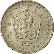 #706308 Coin, Czechoslovakia, 5 Korun, 1980, EF(40-45), Copper-nickel, KM:60