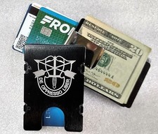 DE OPPRESSO LIBER, Aluminum Wallet/Credit Card Holder, RFID Protection, Black