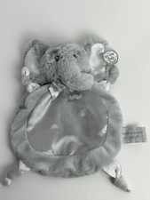 NWT Bearington Baby Grey Elephant Knotted Knots Satin Security Blanket Toy Lovey