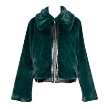 Nwt Maeve X Anthropologie Faux Fur Jacket, Green, Large