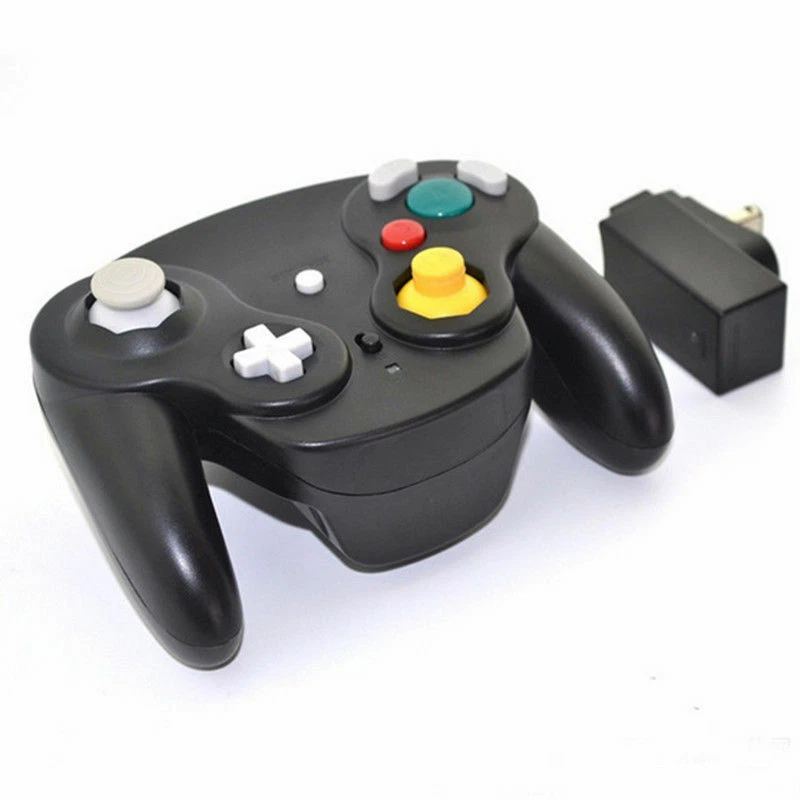 BlackWireless Gamecube Controller w/ Adapter Wavebird Style for Nintendo NGC GC  - Image 2 of 4