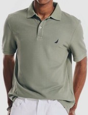  70 Nautica Men's Green Classic-Fit Sustainably Crafted Deck Polo Shirt L