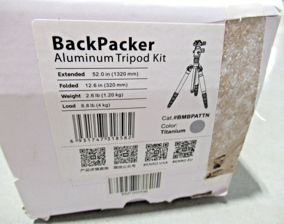 MeFOTO BMBPATTN Backpacker Aluminum Tripod Kit in Titanium *NEW* - Image 3 of 4