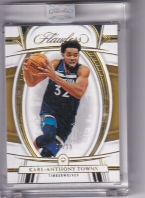 Panini 2021-22 Flawless NBA No. 10 Karl-Anthony Towns Gold 9/10
