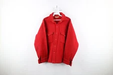 Vintage 70s Woolrich Mens 16 Distressed Mackinaw Wool Jac Shirt Jacket Red USA