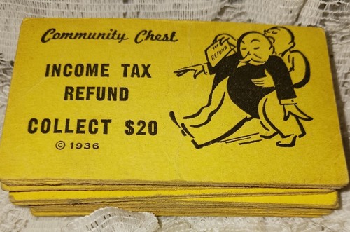 Vintage Rare 1936 Monopoly Game Pieces~ Tokens Cards Deeds Money Houses Hotels - Picture 3 of 5