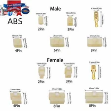 5 Sets 6.3mm 2-8 Pin Electrical Wire Connector Male Female Socket Plug Terminals