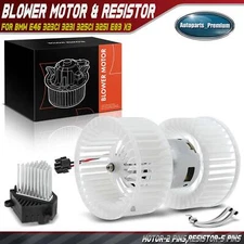Front HVAC Blower Motor & Resistor Kit for BMW E46 323Ci 323i 325Ci 325i E83 X3