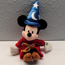 VTG Disney Sorcerer Mickey Mouse Bean Bag Plush Toy, Fantasia 2000 12"