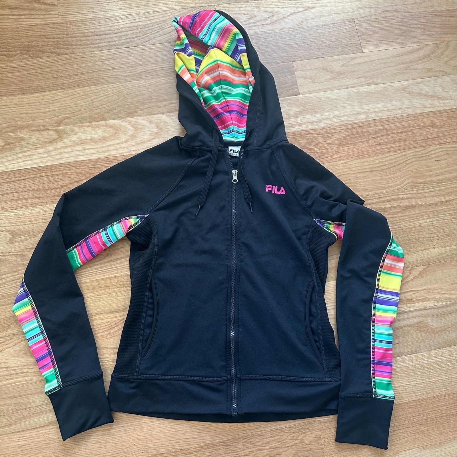 Fila Track Jacket con Cappuccio Donna Taglia S Nero