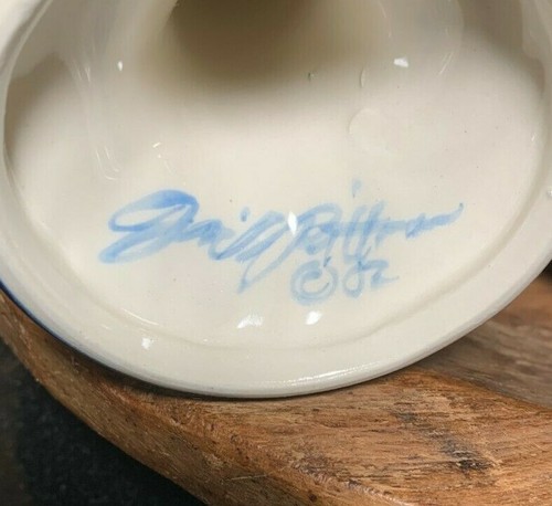 Gail Pittman Pottery Kaleidoscope Blue Hand Crafted 6 1/2" Water Goblet - Picture 9 of 9