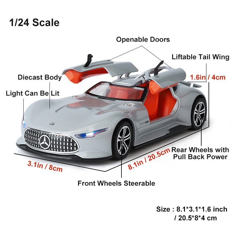 1:24 Mercedes AMG Vision GT Super Car Diecast Model Toy Car