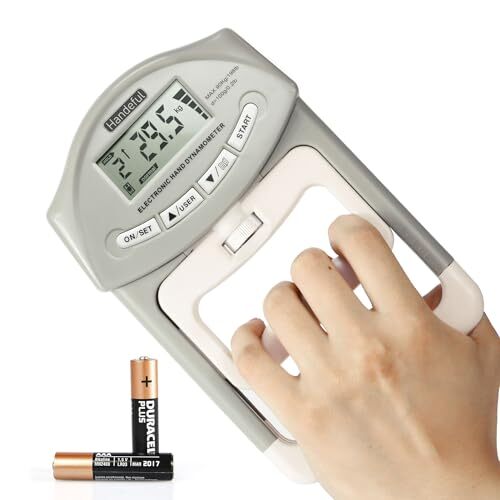  Grip Strength Tester Trainer - Dynamometer Handgrip Measurer Meter, Grey