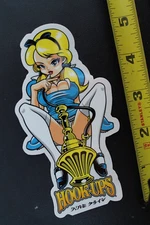Hook-Ups Skateboards Alice Smoking Sexy Anime Girl OG HU3 Skateboarding STICKER