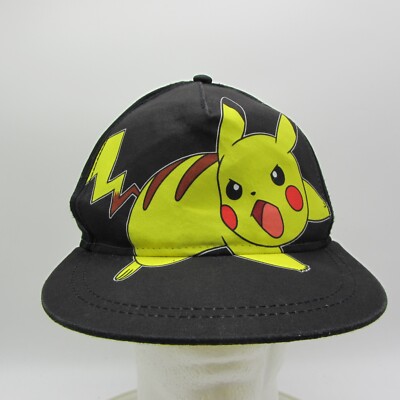 Pokemon Pikachu Baseball Hat Cap Youth Adjustable Snapback Black & Yellow