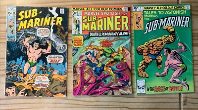 SUB-MARINER LOT OF 3, SUB-MARINER #39, MARVEL SPOTLIGHT #27, ASTONISH (VOL 2) #8