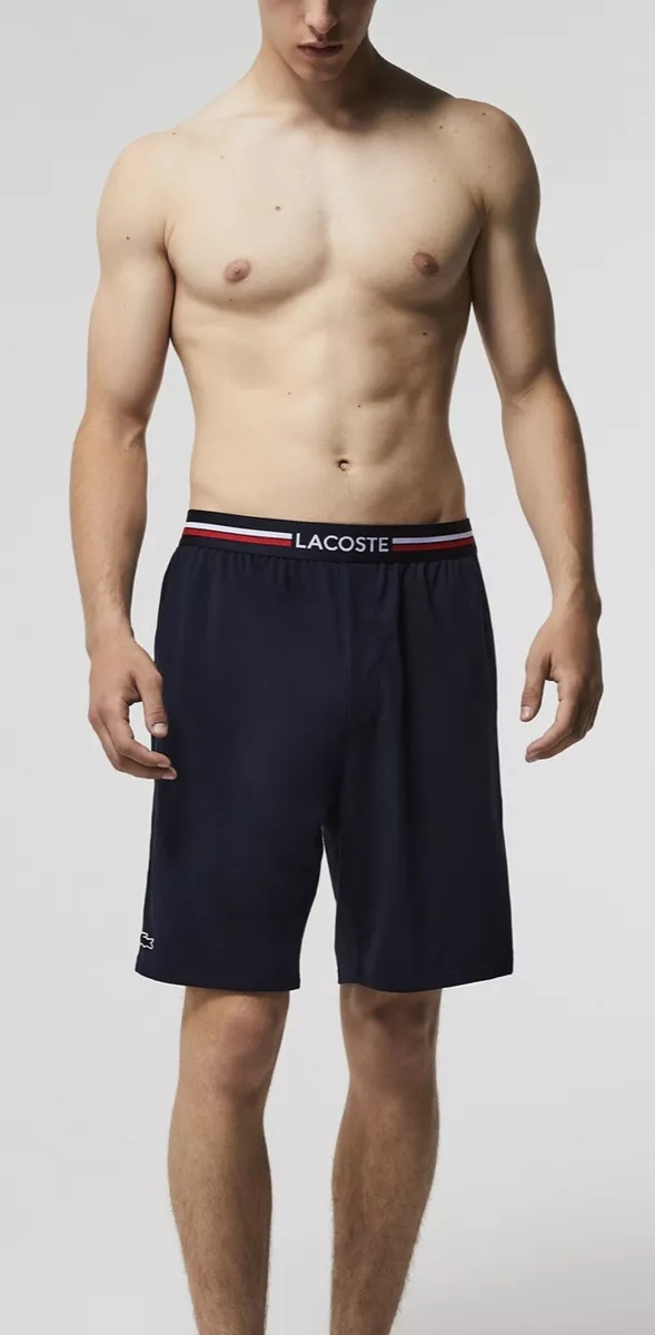 Lacoste Men s Jersey Lounge Shorts Navy eBay