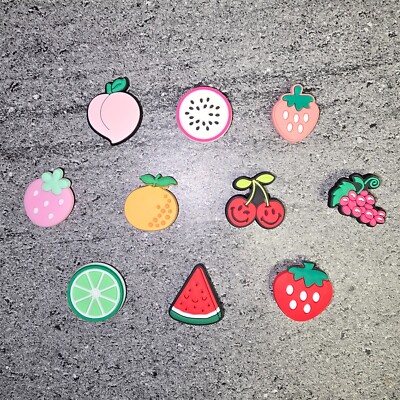 5er Pack Frucht Thema Charms für Crocs, Bubble Slides, Sandalen & Clogs