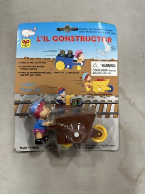 Lil Constructor Wind Up Toy Vintage New In Package Brown Wagon Push C29 #2
