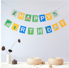 Dinosaur Happy Birthday Banner Party Decoration Baby Shower Child Kids